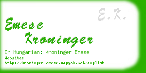 emese kroninger business card